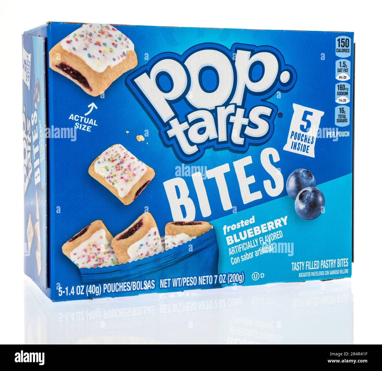 Winneconne, WI - 16 April 2023: A package of Pop Tarts bites on an isolated background. Stock Photo