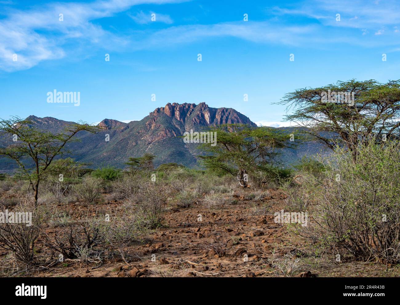 Mountain landscape at the Shaba National Reserve. Kenya, Africa. Stock Photo
