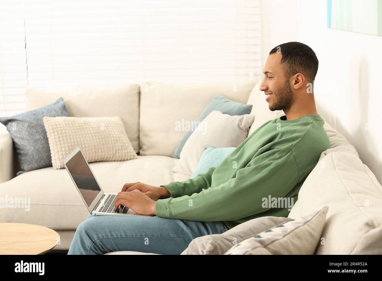African american man typing hi-res stock photography and images - Alamy
