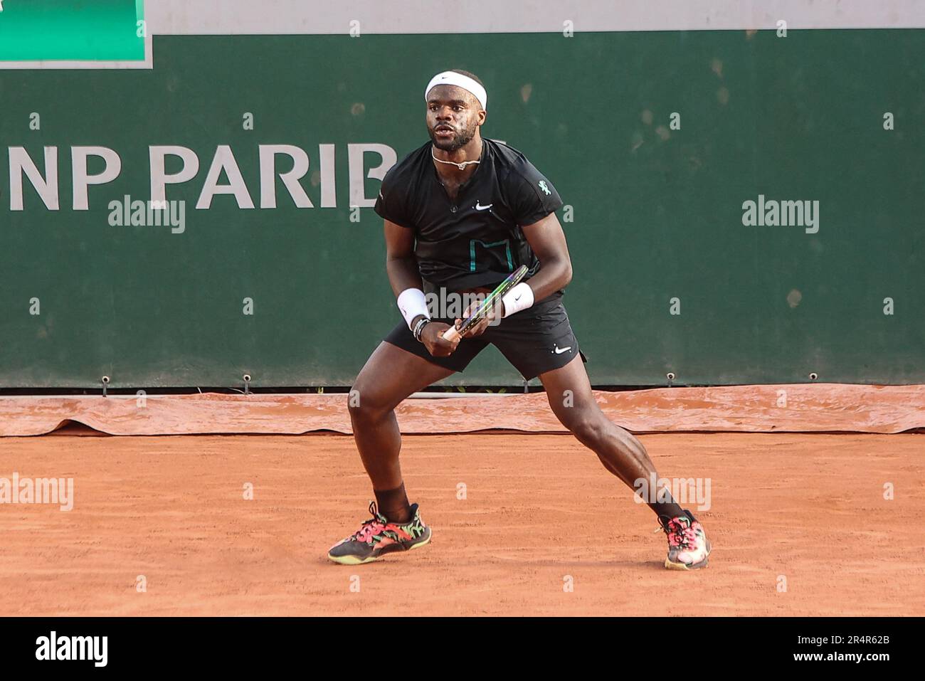 Paris, France. 29th May, 2023. US tennis player Frances Tiafoe during