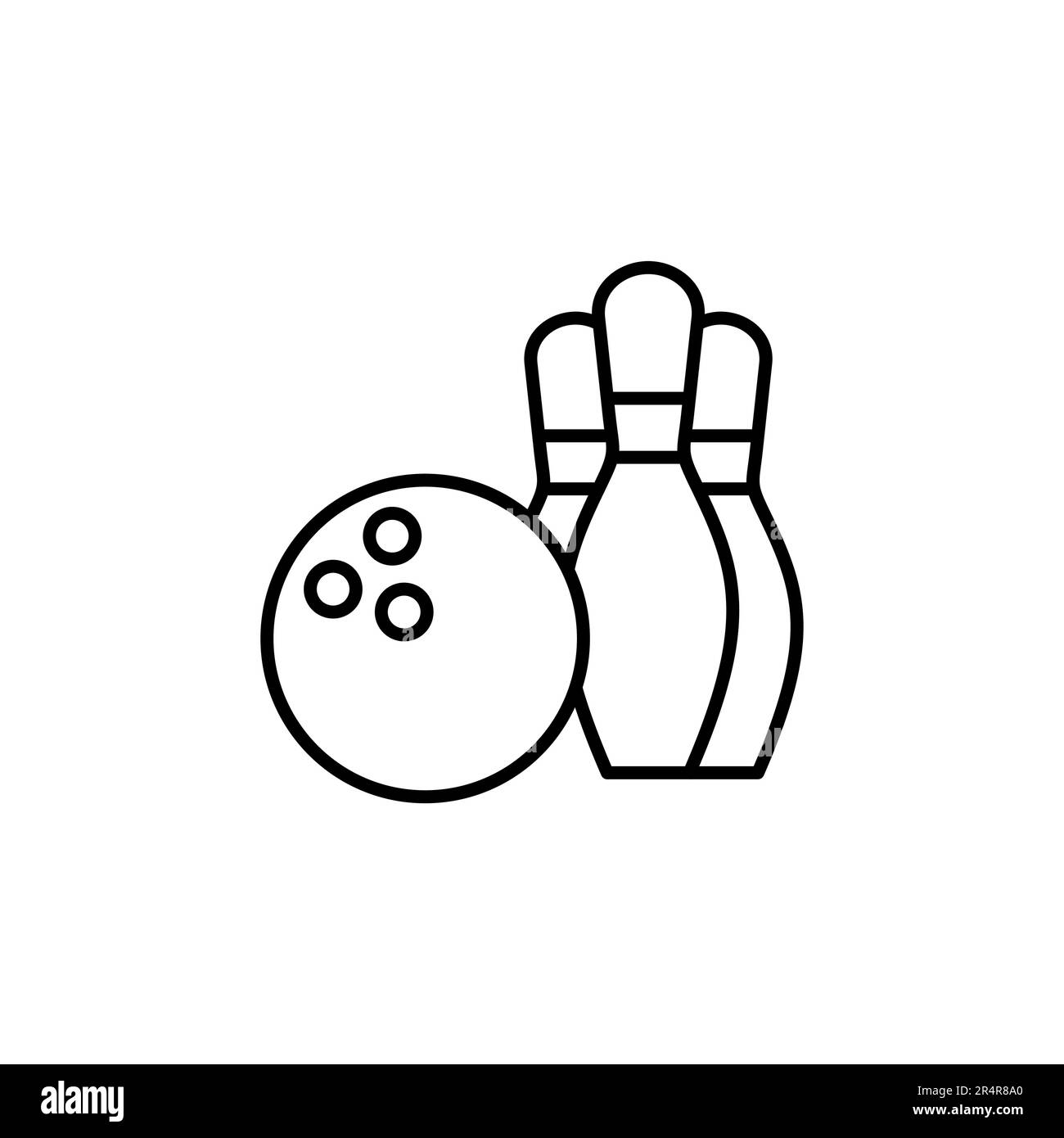 Bowling icon vector. bowling ball and pin icon. bowling pins Stock