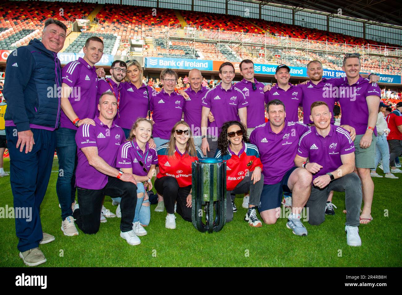 Limerick, Ireland. 30th May, 2023. Munster Coaches team poses for a