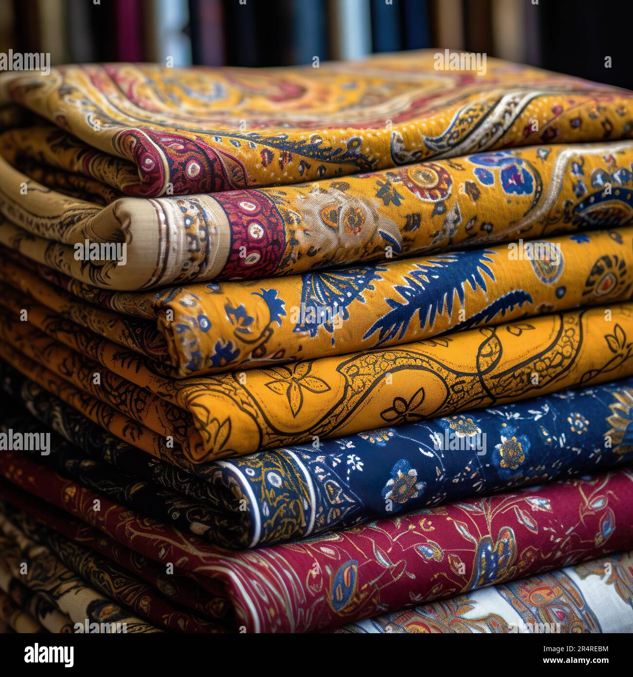 Set of Indian Cotton Textiles Stock Photo - Alamy