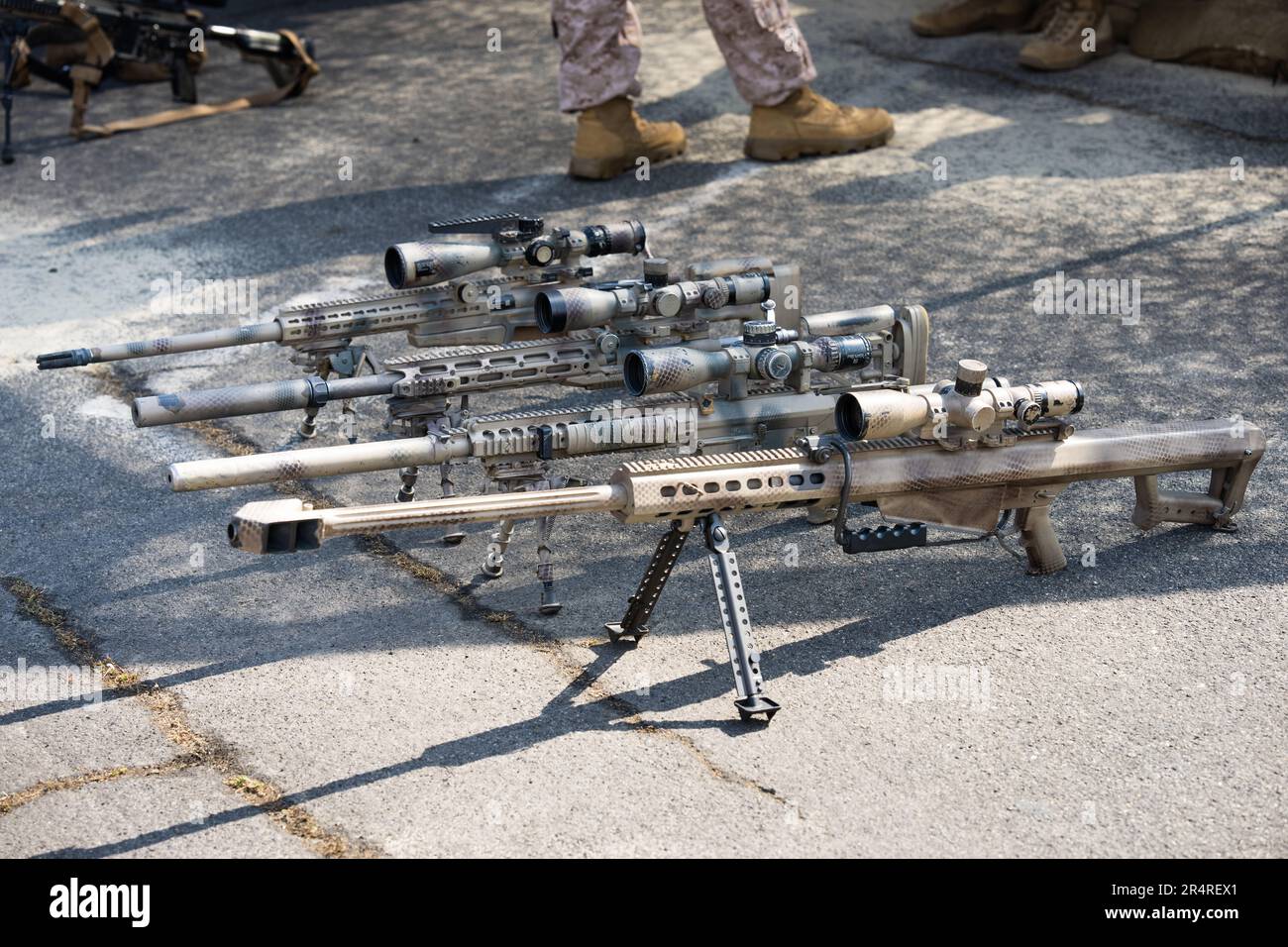 U.S. Marine sniper rifles Stock Photo