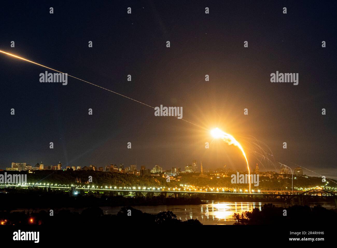 Ukrainian air defense intercepts a Shahed drone mid-air in the third