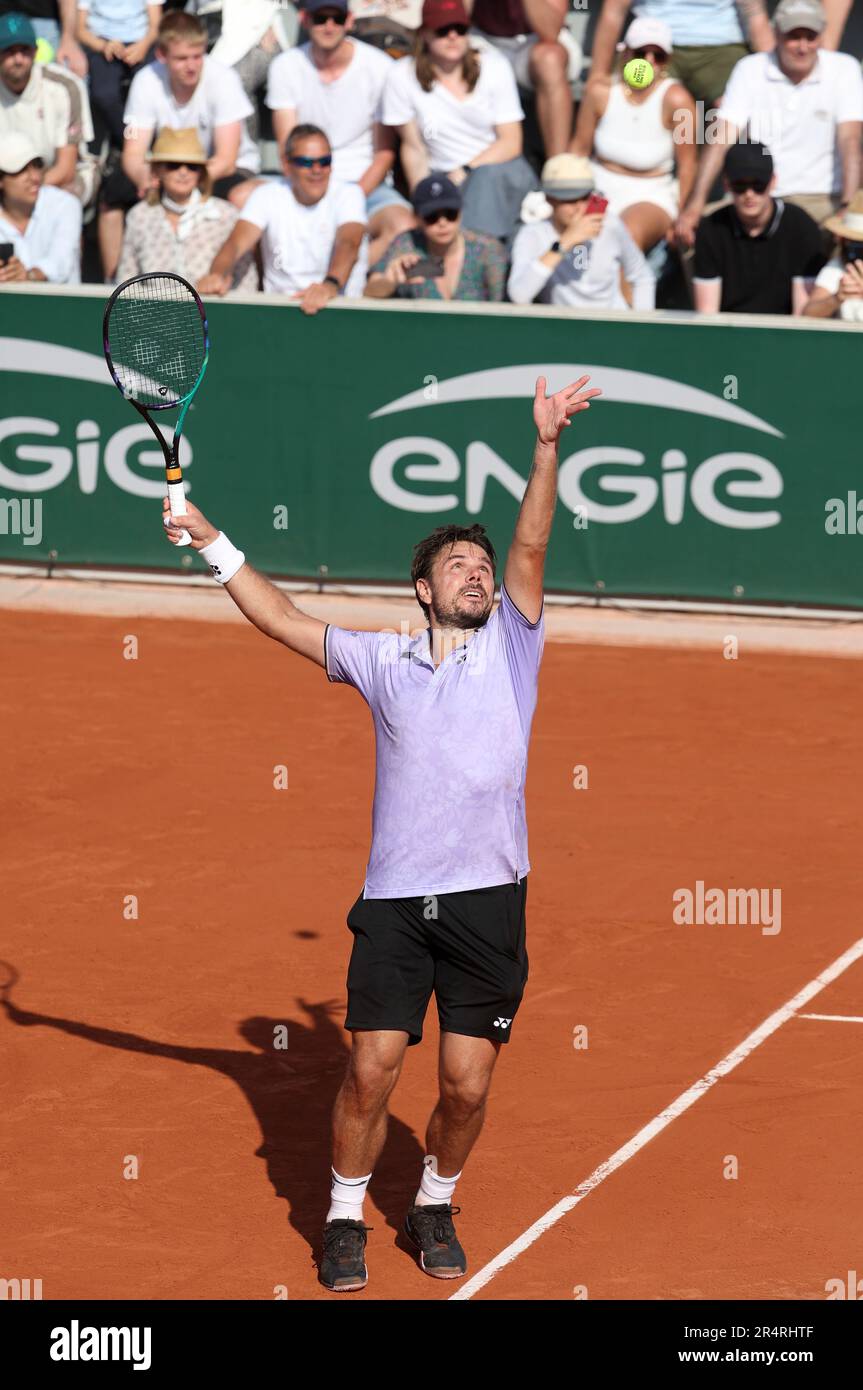 Paris, France. 29th May, 2023. Stan Wawrinka of Switzerland during day 2 of  the 2023 French Open, Roland-Garros 2023, second Grand Slam tennis  tournament of the year, on May 29, 2023 at