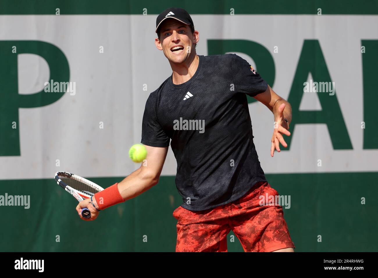 Paris, France. 29th May, 2023. Dominic Thiem of Austria during day 2 of the 2023  French Open, Roland-Garros 2023, second Grand Slam tennis tournament of the  year, on May 29, 2023 at