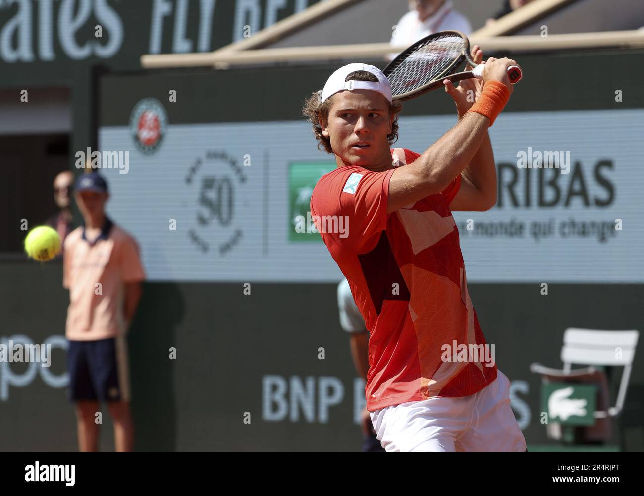 Aleksandar Kovacevic of USA during day 2 of the 2023 French Open ...