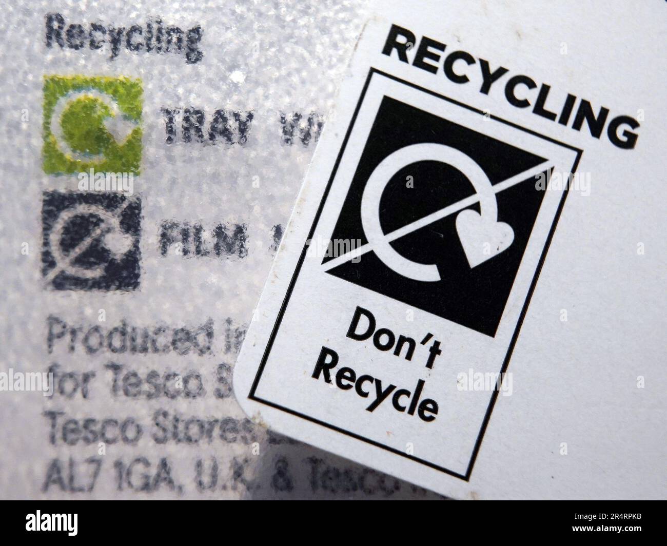 Undated File Photo Of A Don t Recycle Label On A Bit Of Plastic Undated File Photo Of A Don t Recycle Label On A Bit Of Plastic