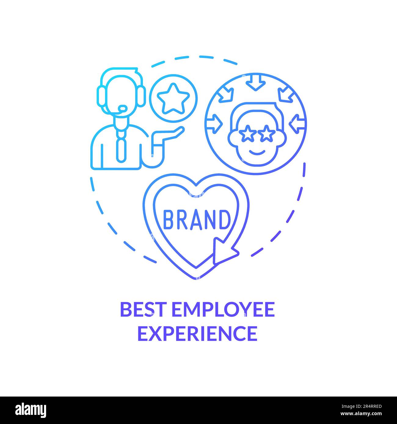 Best employee experience blue gradient concept icon Stock Vector