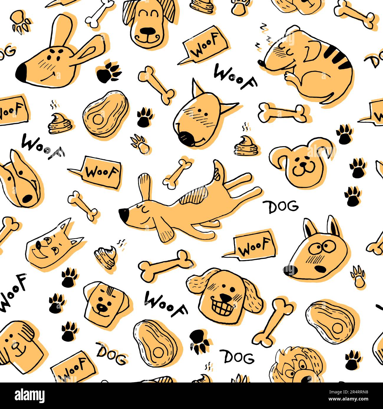 Paw prints illustration dog hi-res stock photography and images - Alamy