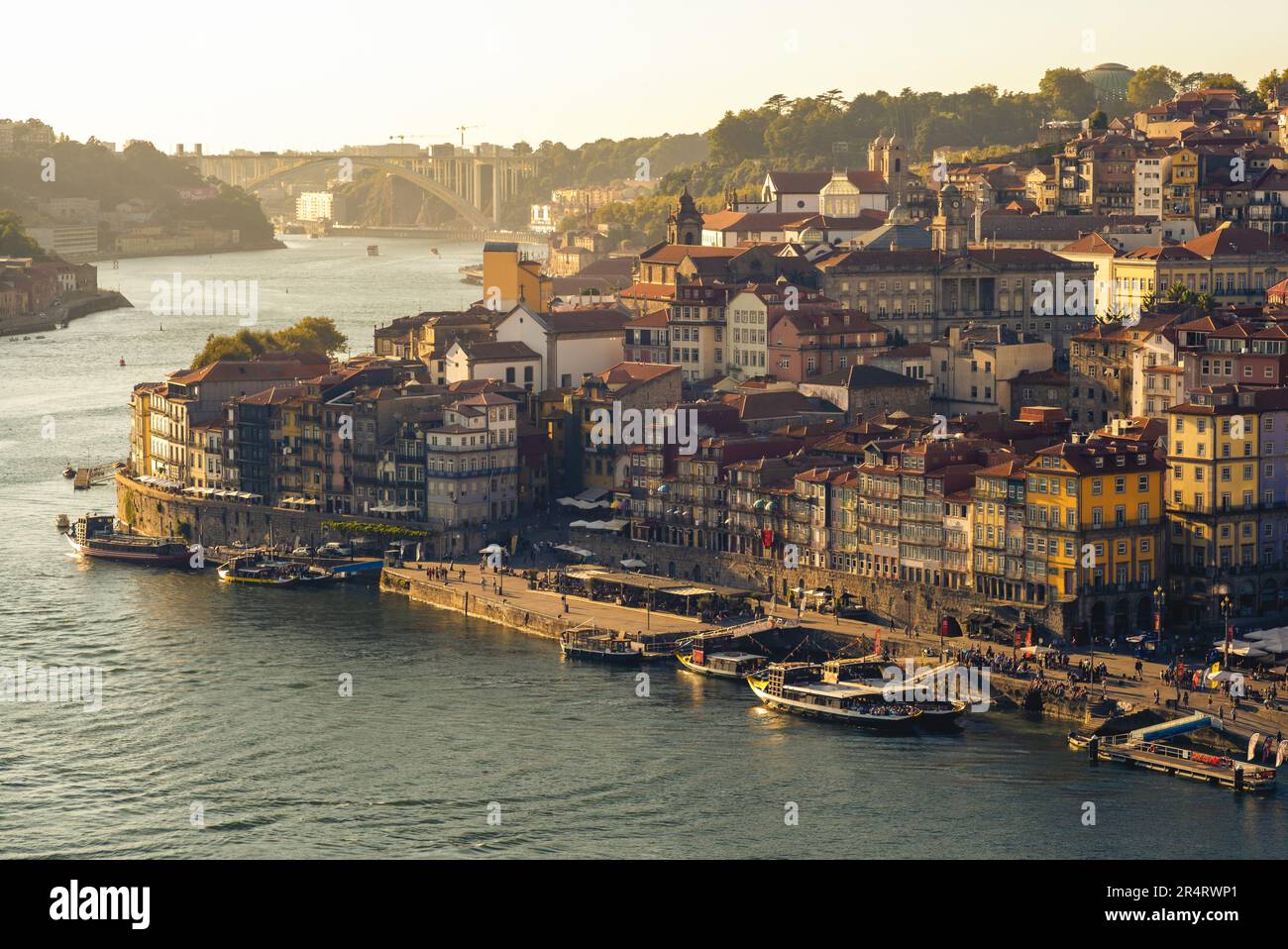 aerial view of Porto by Douro River, Portugal Stock Photo