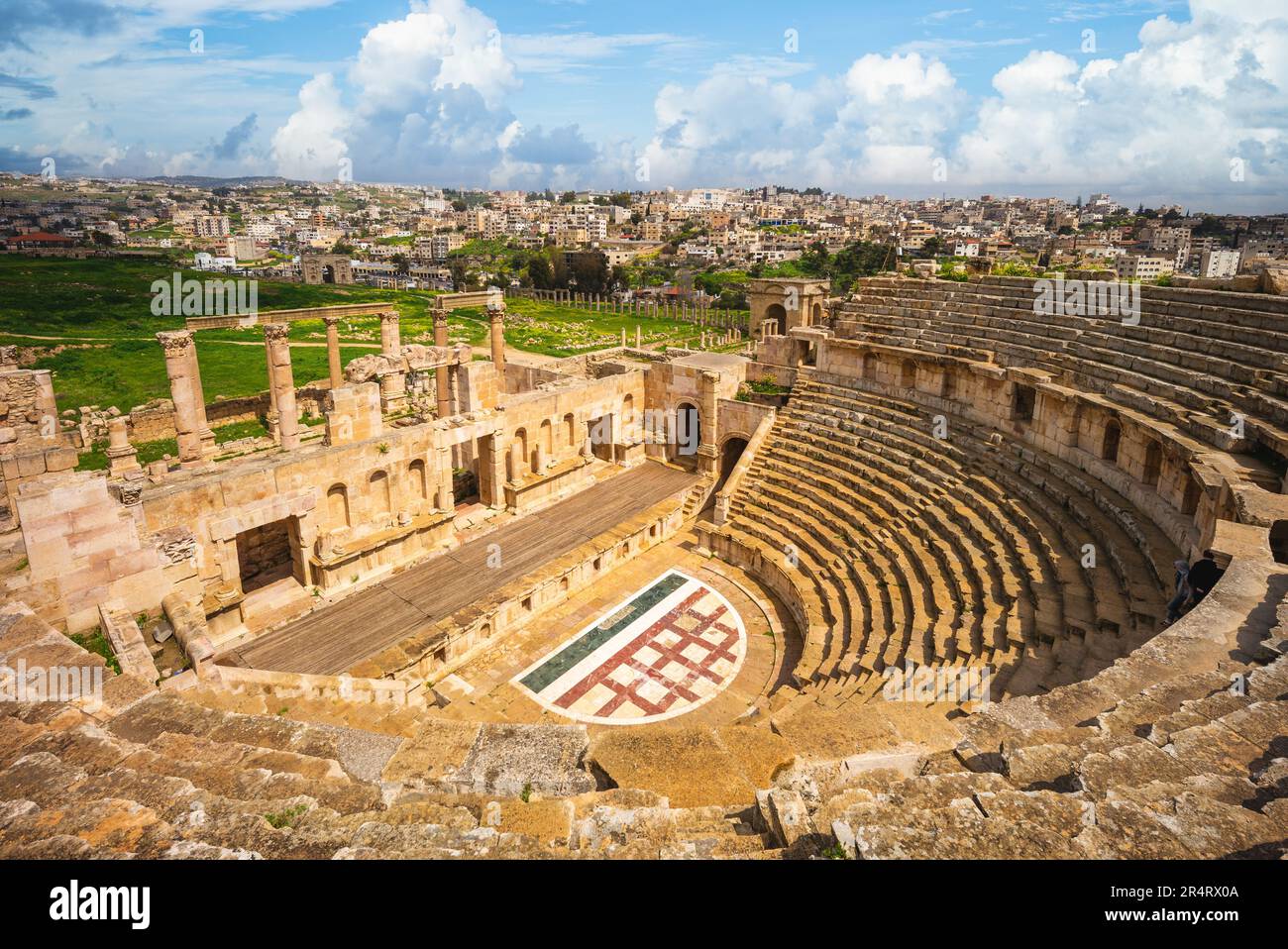 Roman Theatre in Jerash, near Amman, Jordan Stock Photo