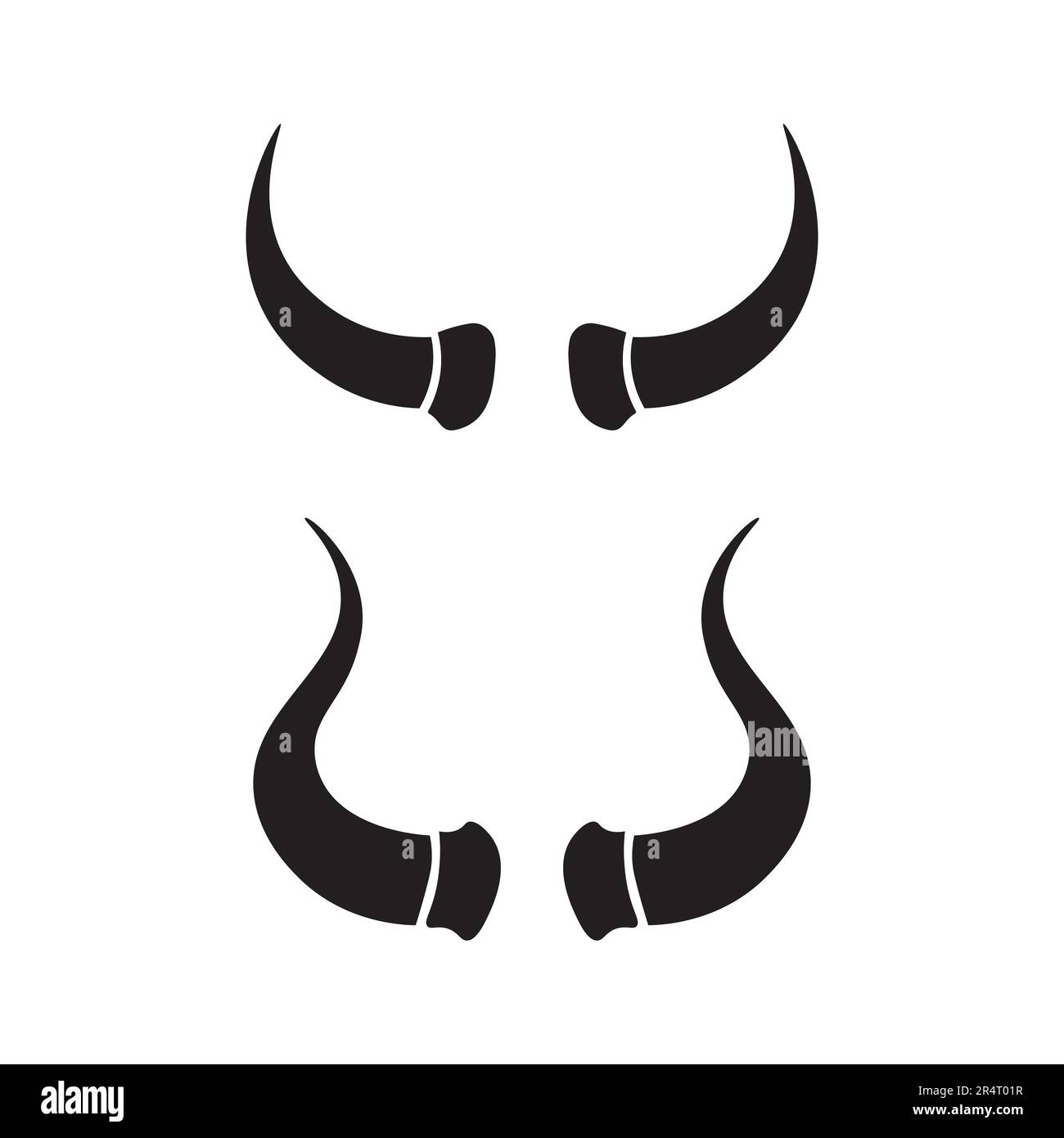 Bull logo and horn symbols cow vector template icons app Stock Vector