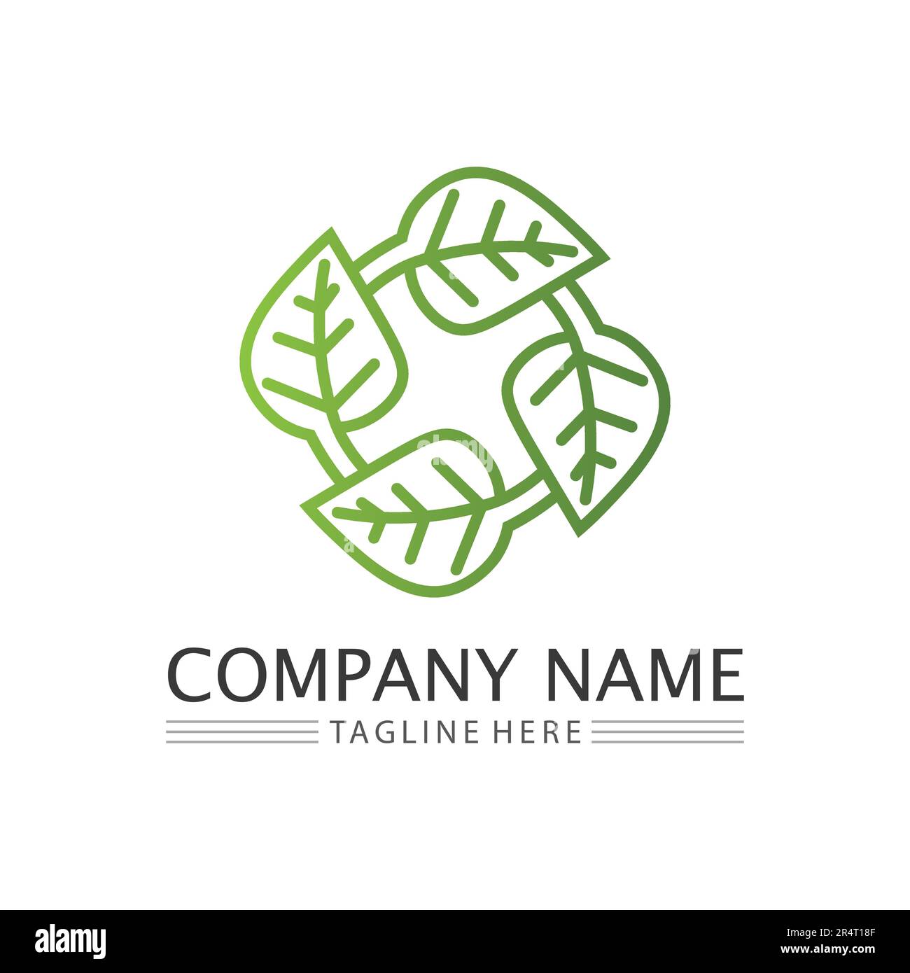leaf logo design vector for nature symbol template editable,Green leaf logo ecology nature element vector icon. Stock Vector