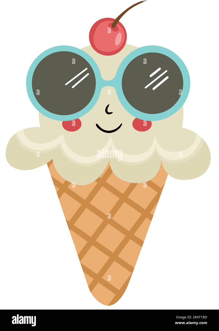 Funny ice cream cone with sunglasses and cherry Stock Photo Alamy