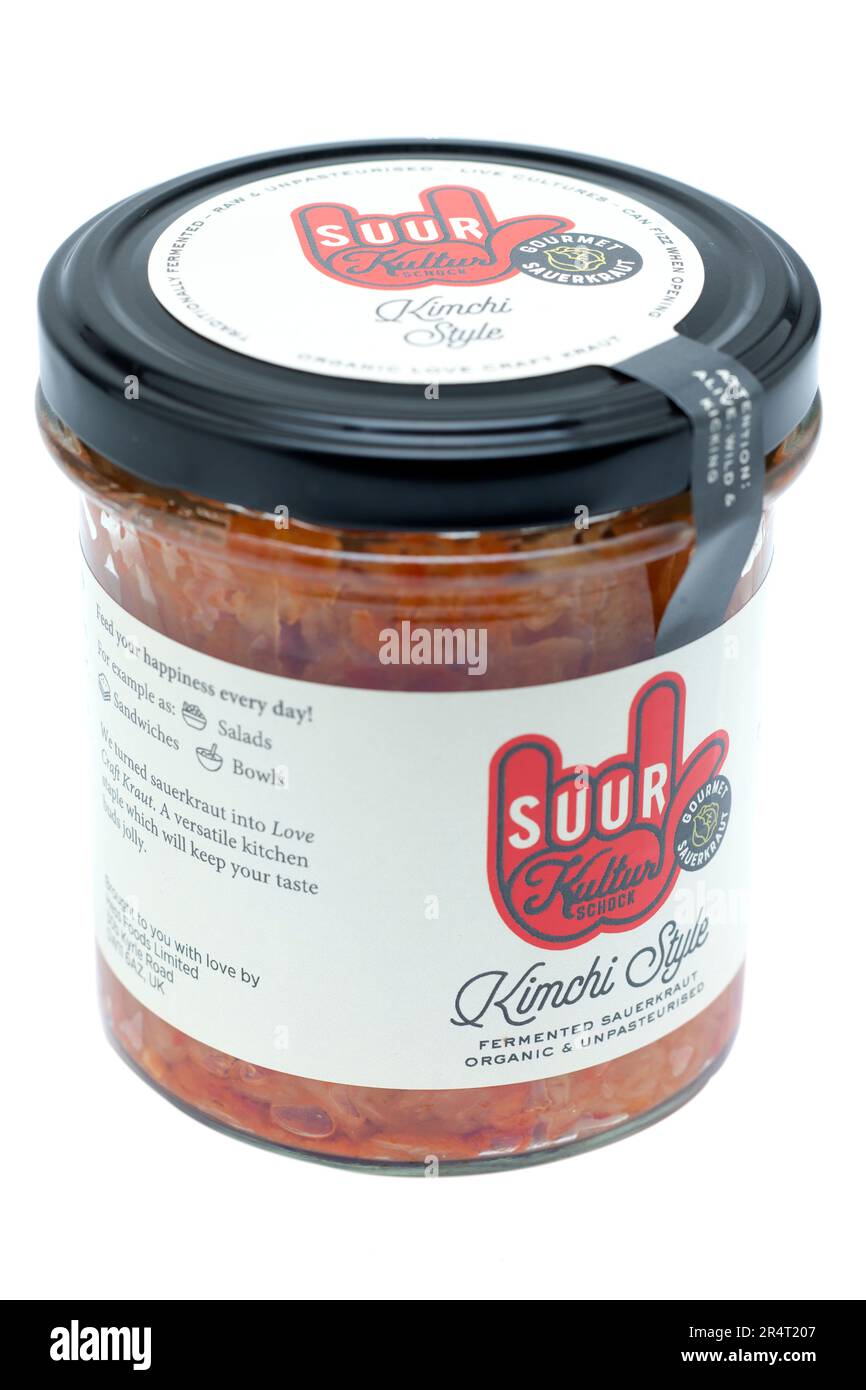 300g Jar of Suur Organic Kimchi Style Kraut Stock Photo