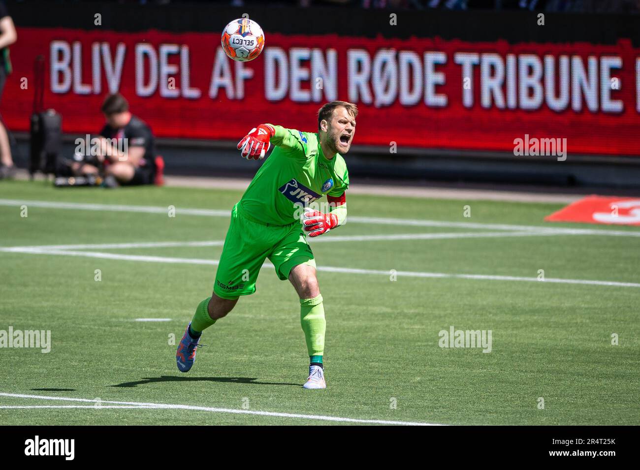 Silkeborg, Denmark. 29th May, 2023. Goalkeeper Nicolai Larsen (1) of Silkeborg IF seen during the 3F Superliga match between Silkeborg IF and FC Midtjylland at Jysk Park in Silkeborg. (Photo Credit: Gonzales Photo/Alamy Live News Stock Photo
