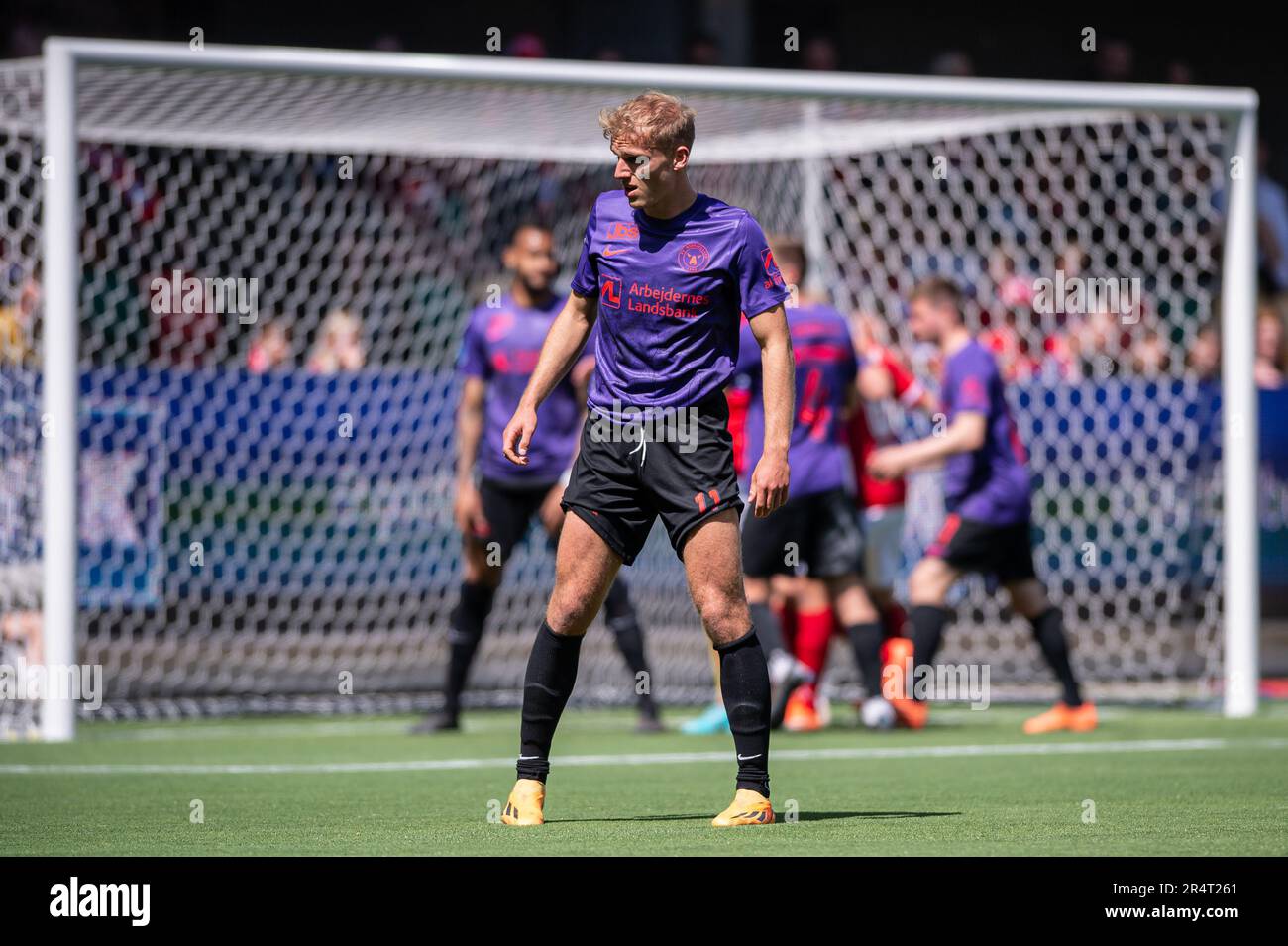 Silkeborg, Denmark. 29th May, 2023. Gustav Isaksen (11) of FC Midtjylland seen during the 3F Superliga match between Silkeborg IF and FC Midtjylland at Jysk Park in Silkeborg. (Photo Credit: Gonzales Photo/Alamy Live News Stock Photo
