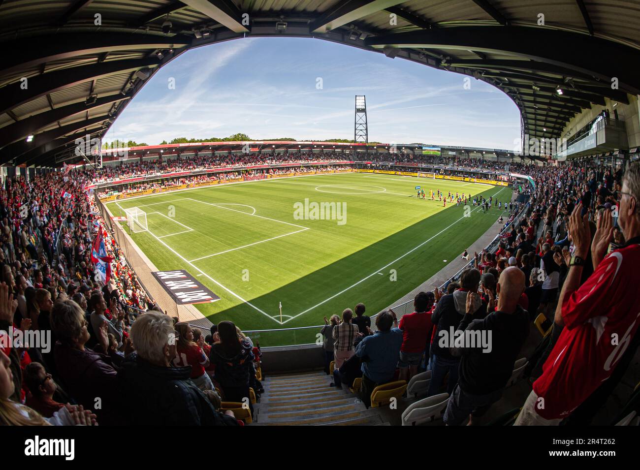 Silkeborg, Denmark. 29th May, 2023. View from the stands of the Jysk Park stadium during the 3F Superliga match between Silkeborg IF and FC Midtjylland in Silkeborg. (Photo Credit: Gonzales Photo/Alamy Live News Stock Photo
