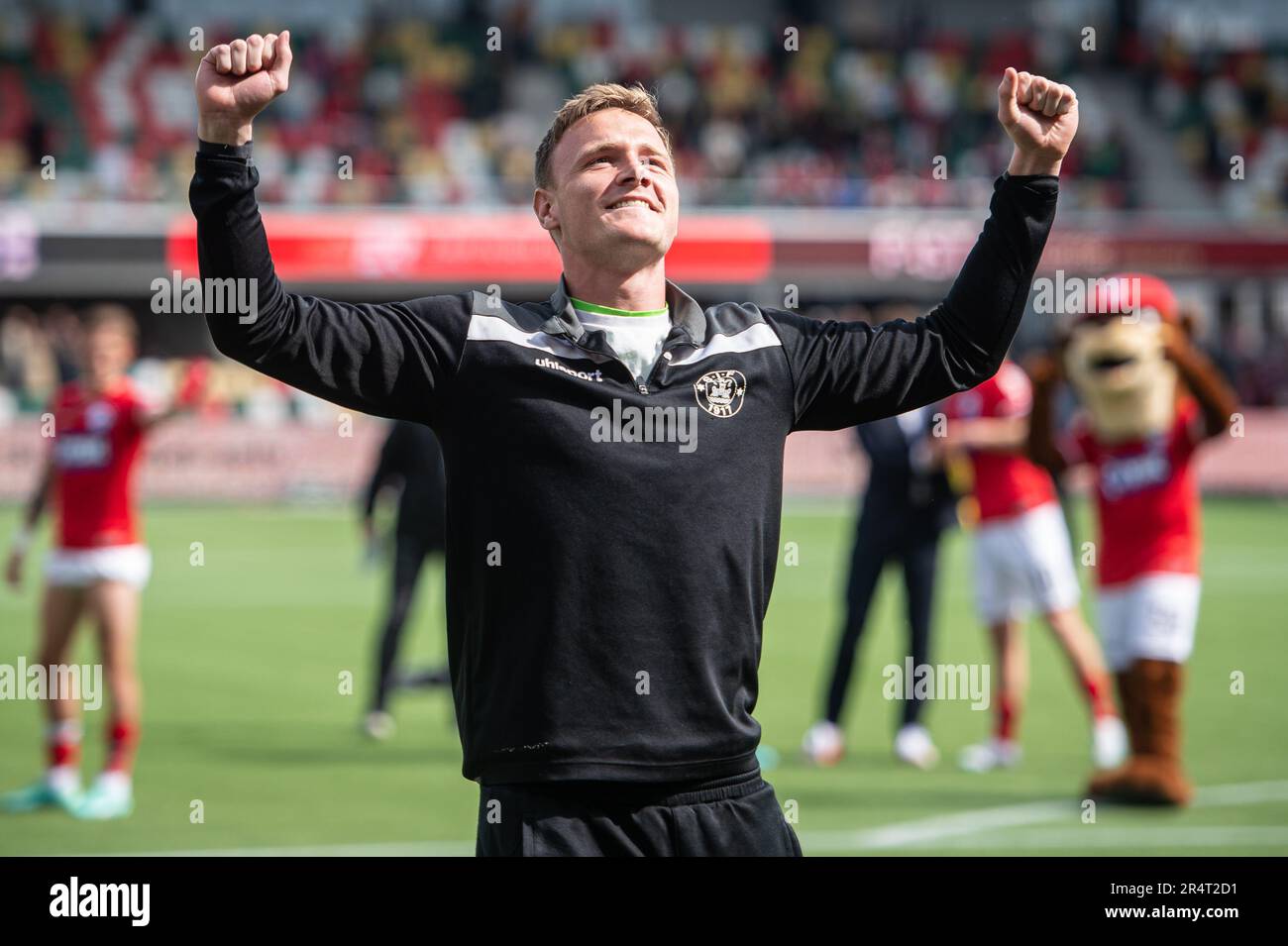 Silkeborg, Denmark. 29th May, 2023. Rerserve goalkeeper Oscar Hedvall of Silkeborg IF seen after the 3F Superliga match between Silkeborg IF and FC Midtjylland at Jysk Park in Silkeborg. (Photo Credit: Gonzales Photo/Alamy Live News Stock Photo