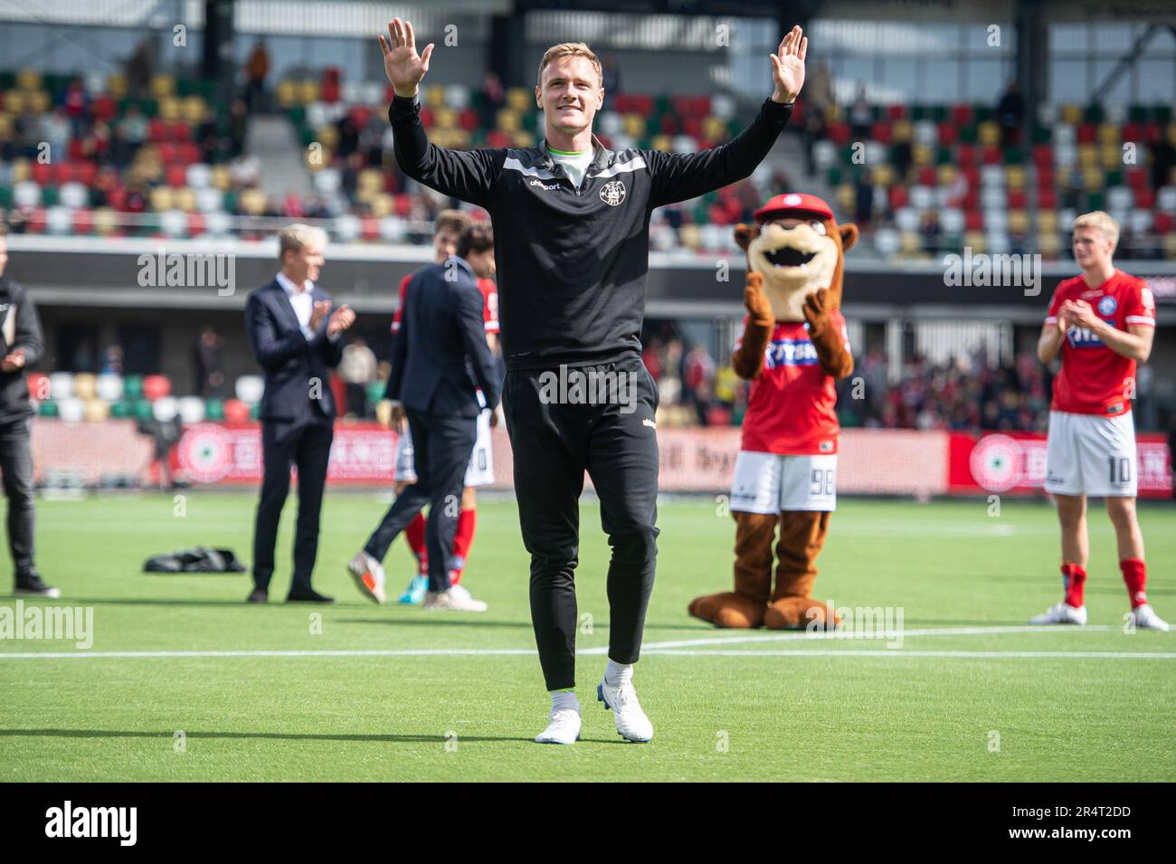 Silkeborg, Denmark. 29th May, 2023. Rerserve goalkeeper Oscar Hedvall of Silkeborg IF seen after the 3F Superliga match between Silkeborg IF and FC Midtjylland at Jysk Park in Silkeborg. (Photo Credit: Gonzales Photo/Alamy Live News Stock Photo