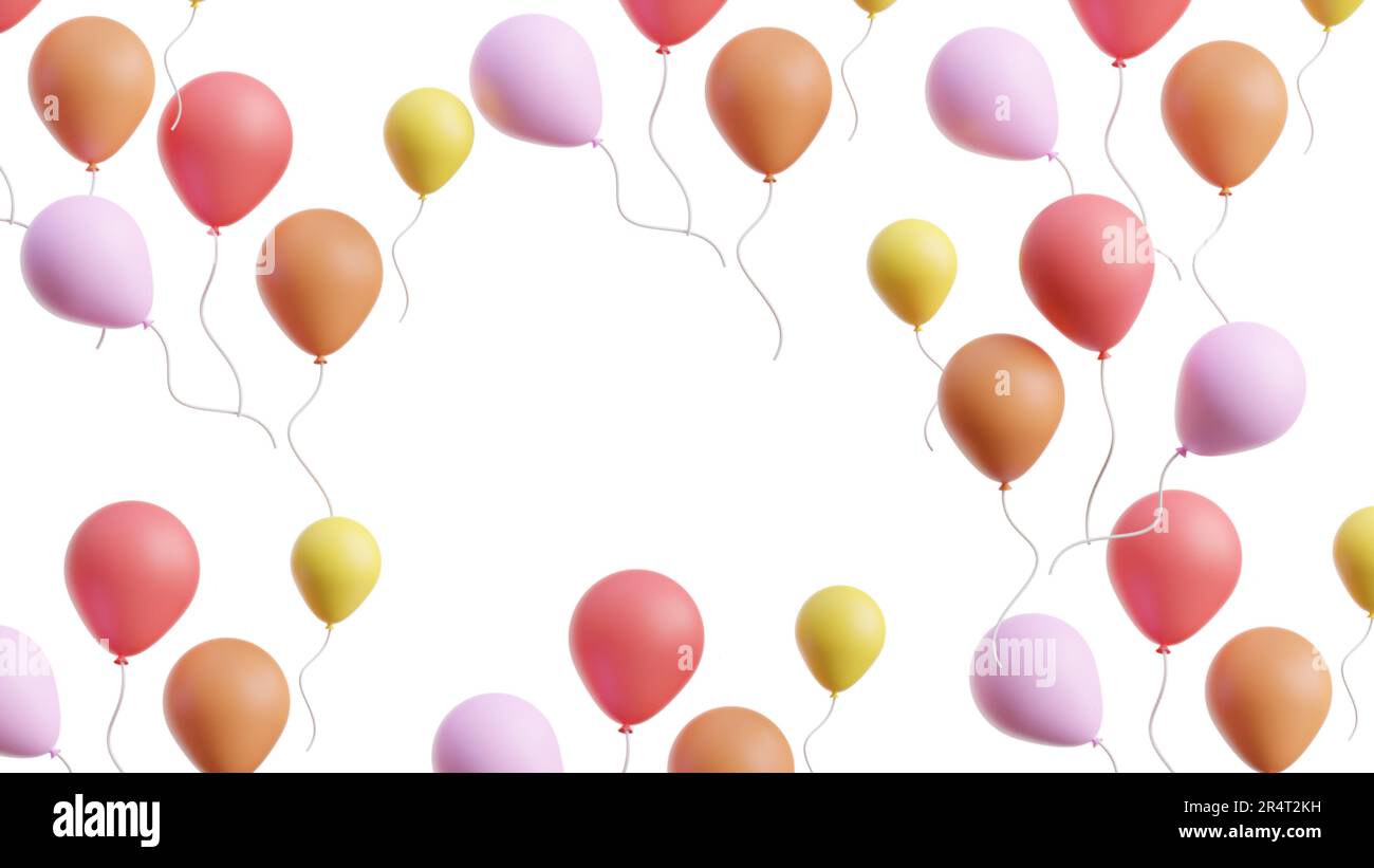 abstract background floating colorful balloons 3d rendering Stock Photo ...