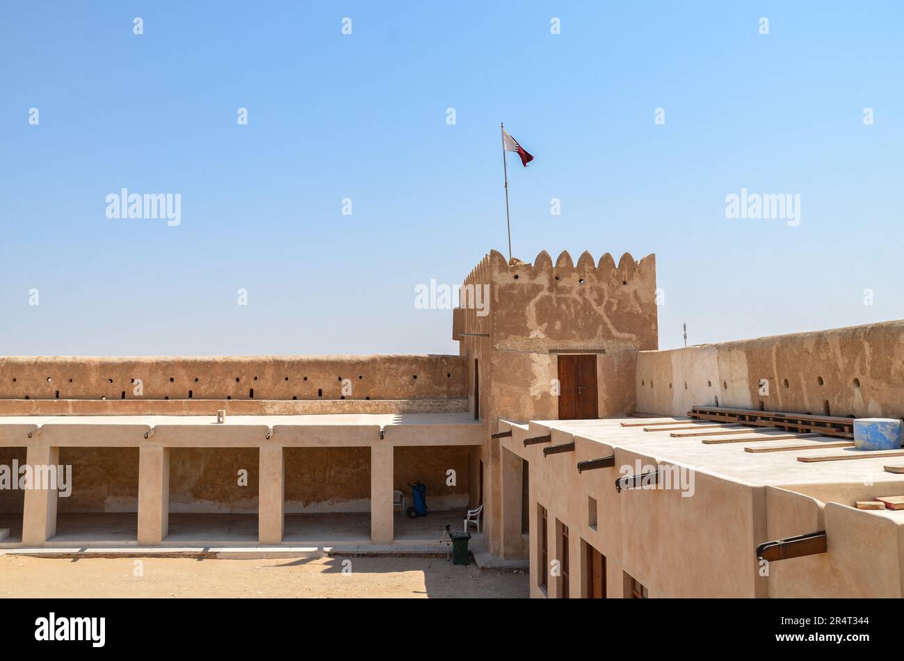 Internal view of the historical Al Zubarah fort in Qatar Stock Photo