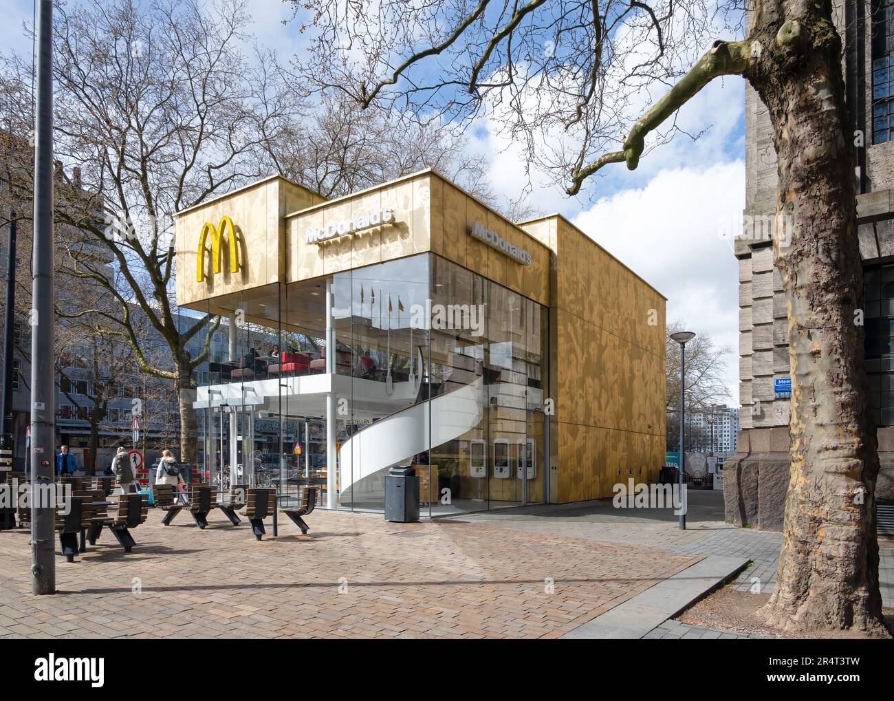 Rotterdam, Netherlands - McDonald's restaurant renovation by Mei Architects Stock Photo