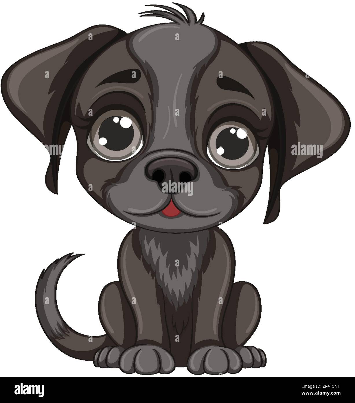 Cute dog cartoon isolated sitting illustration Stock Vector Image & Art