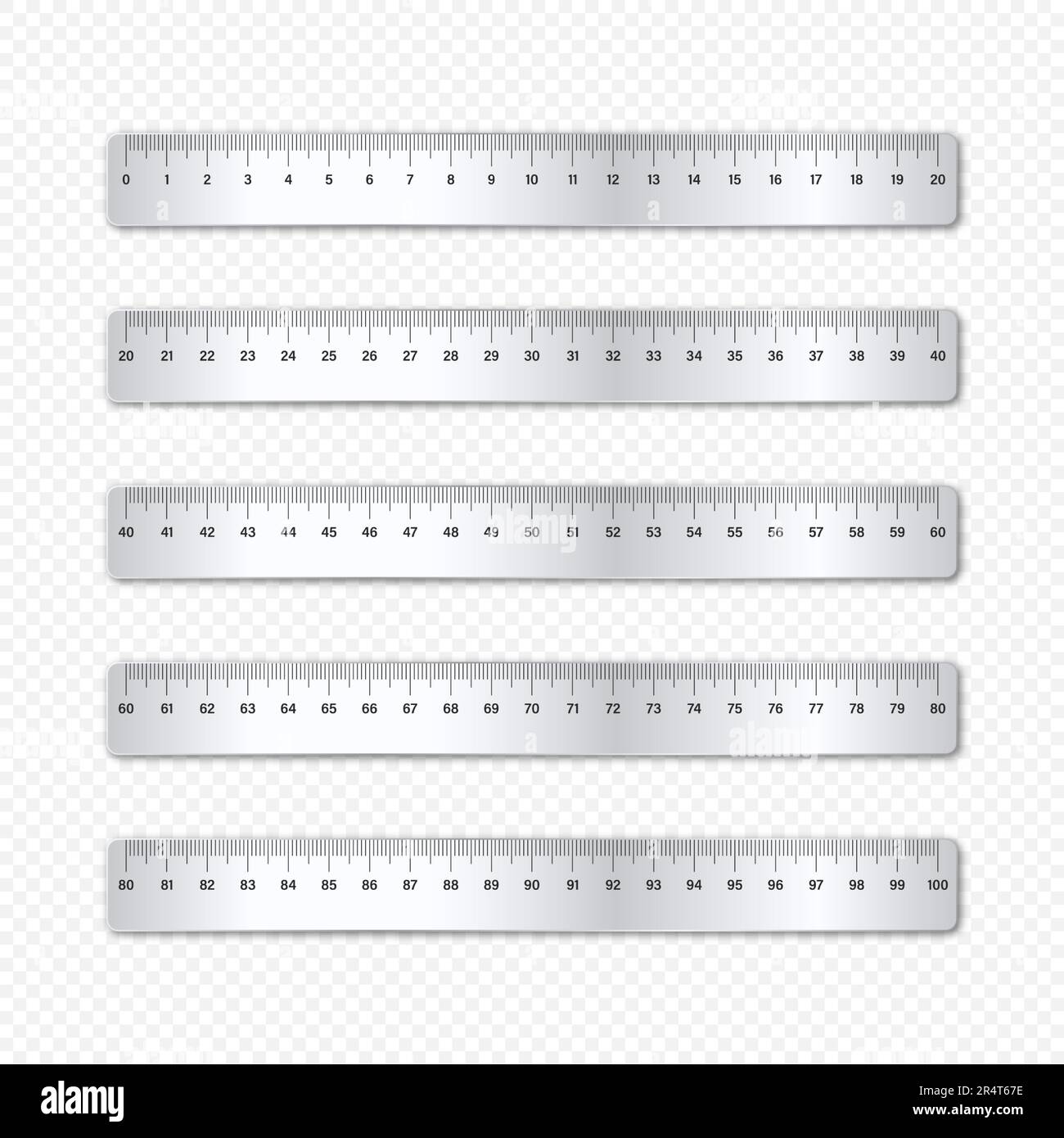 Realistic various shiny metal rulers with measurement scale and divisions,  measure marks. School ruler, centimeter scale for length measuring. Office  Stock Vector Image & Art - Alamy