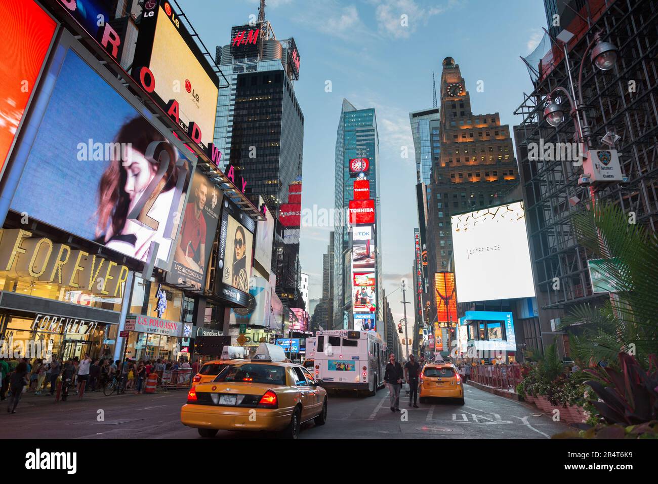 US, New York, Times square with Neon lights at night Stock Photo - Alamy