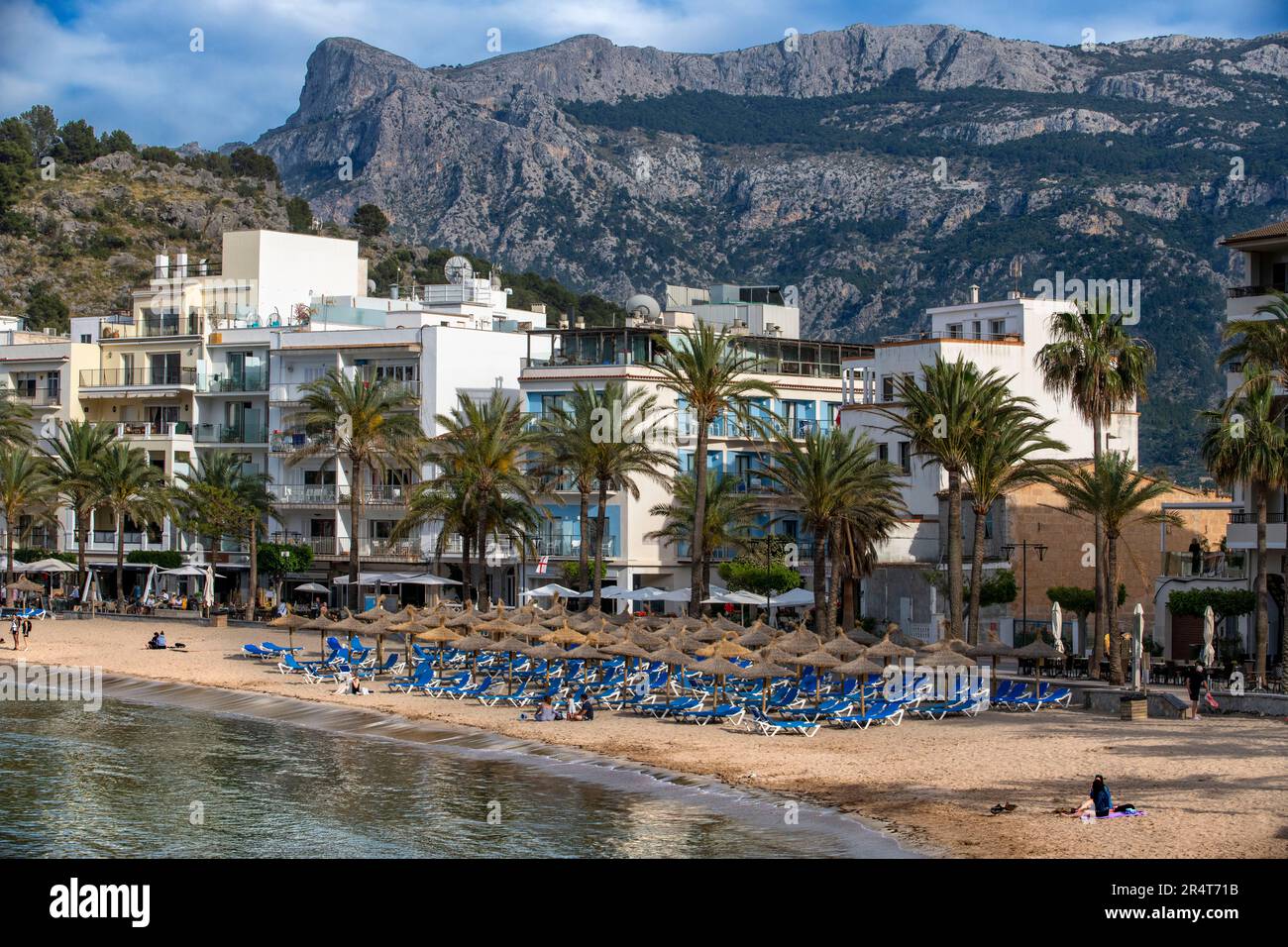 Platja de Port de soller beach, Port de Soller, Mallorca, Balearic islands, Spain Stock Photo