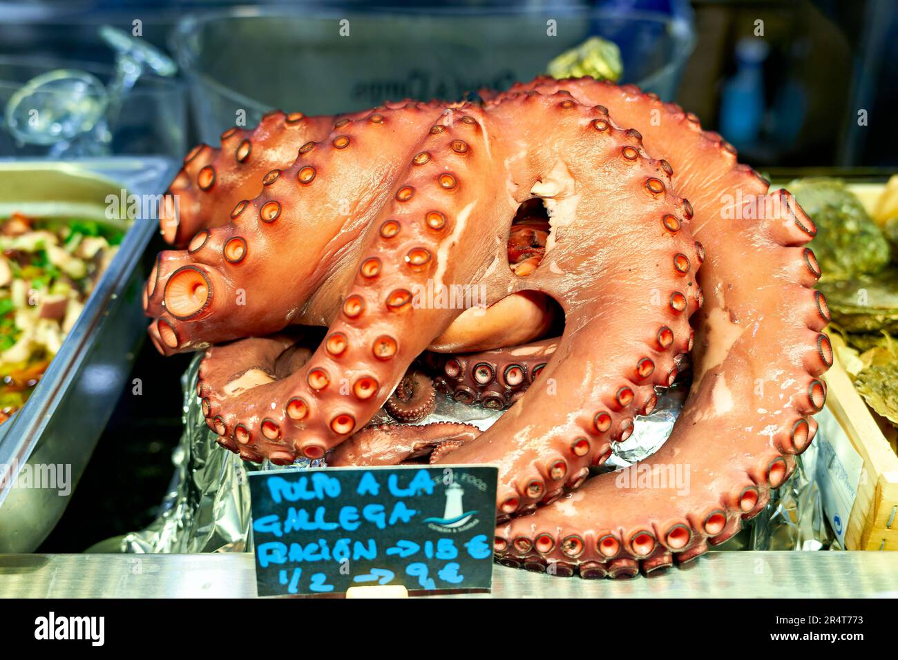 Andalusia Spain. Granada. Pulpo a la Gallega (Octopus) Stock Photo