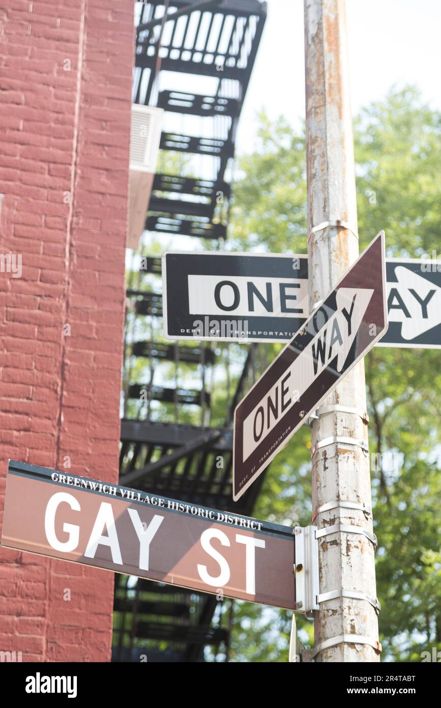 US, New York, Greenwich Village, Gay Street. Stock Photo