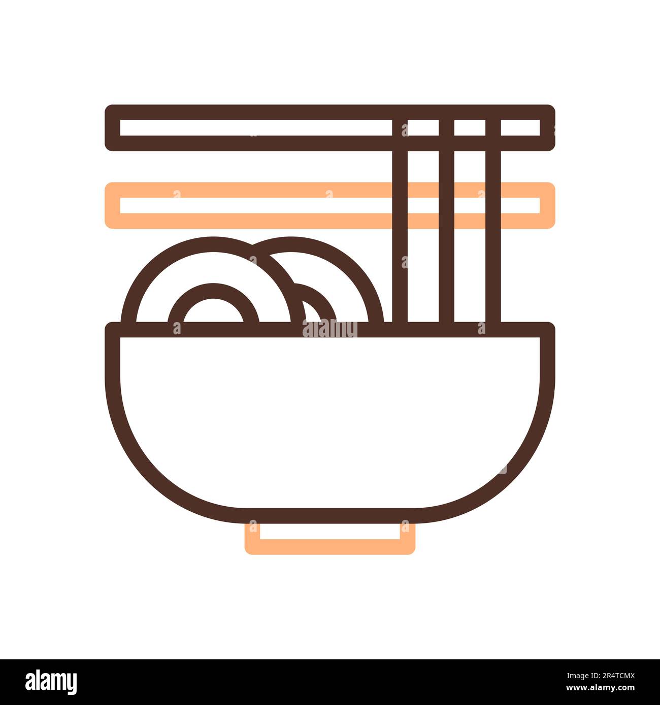 Noodle icon duocolor brown colour style chinese new year vector element