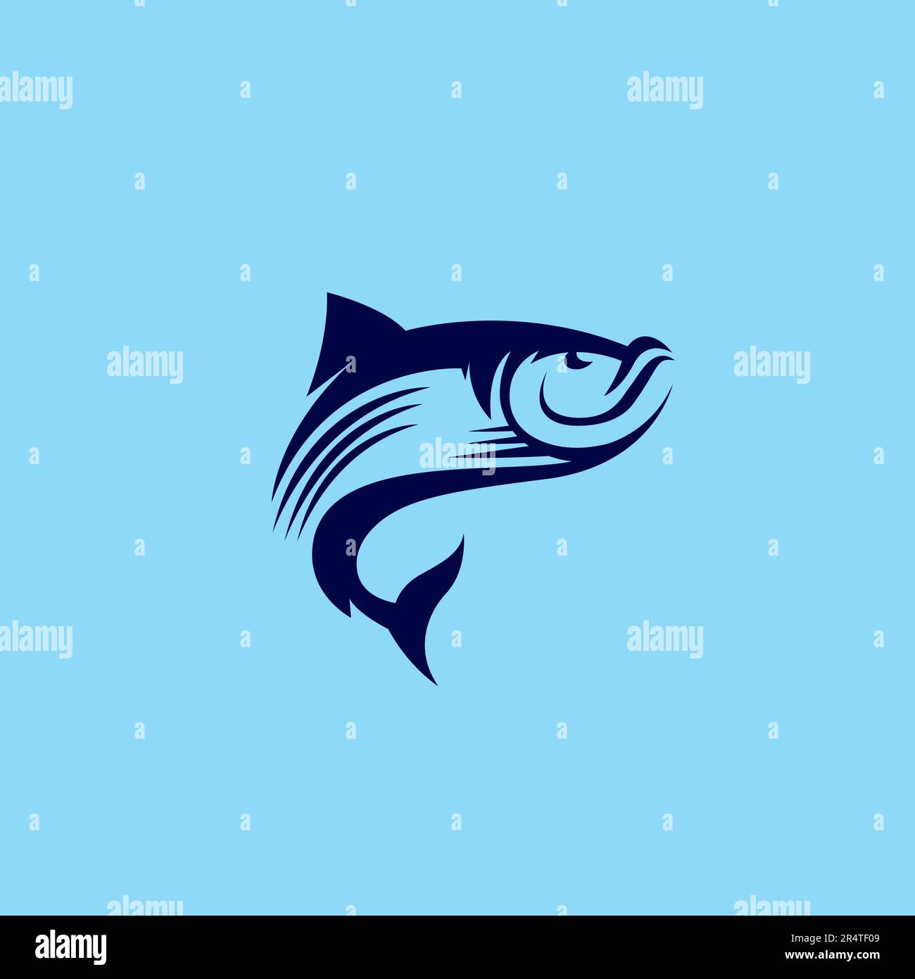 Fish Logo Vintage. Fishing Club Logo. Fish Icon Stock Vector