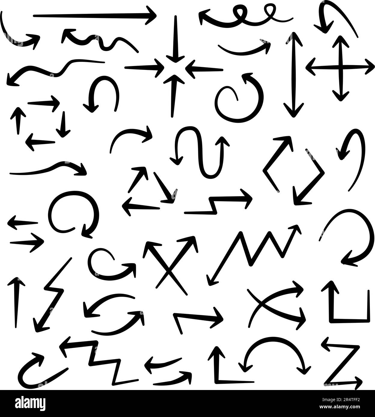 Set of 38 arrows. Vector illustration. Isolated on white background ...
