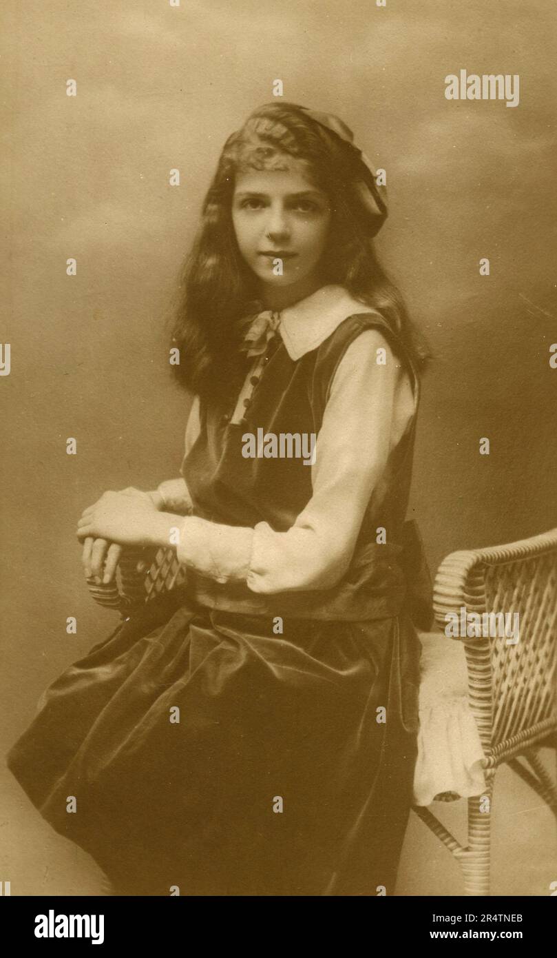 Portrait of young Italian Princess Mafalda of Savoy, 1910s Stock Photo