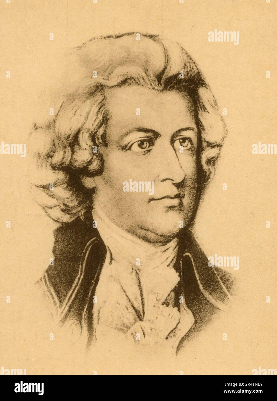 Portrait of Austrian composer Johann Georg Leopold Mozart, 1850s Stock Photo