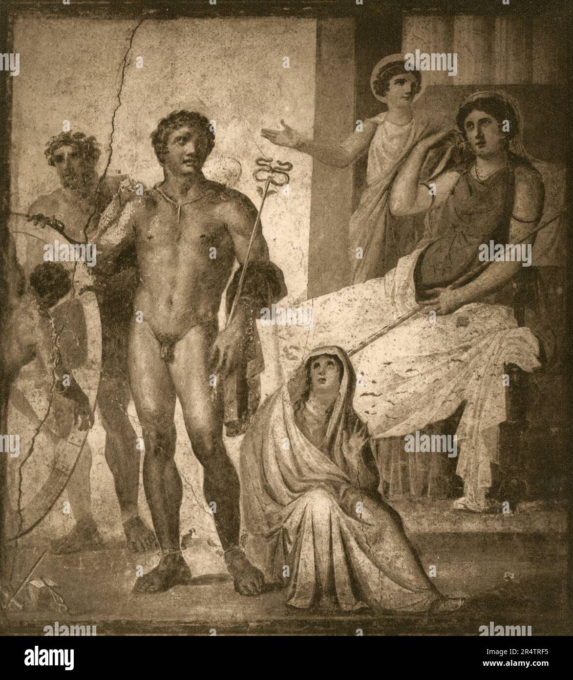 Punishment of Ixion, ancient Roman fresco, Pompeii, Italy, 1890s Stock Photo