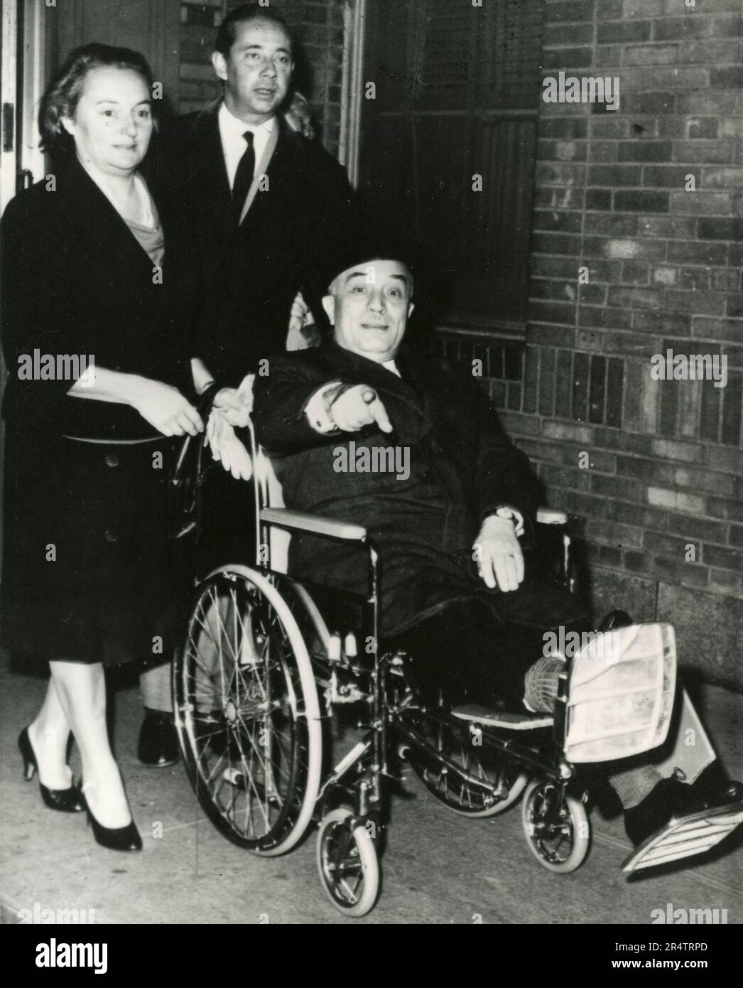 Italian Foreign Minister Amintore Fanfani injured in New York, USA 1960s Stock Photo