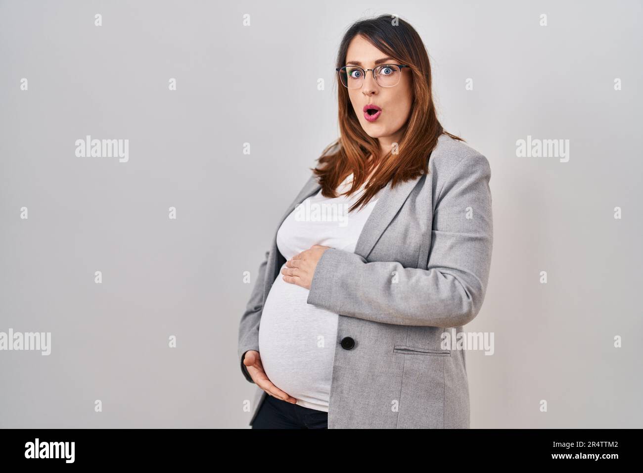 Scared Face Of Women On White Background Stock Photo, Picture and