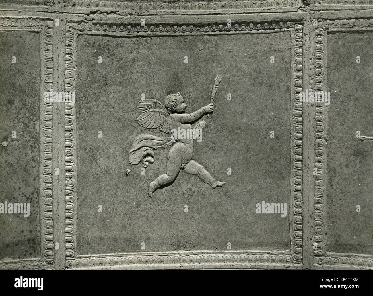 Stucco from the 1st Century AD in the underground Basilica of Porta Maggiore, Rome, Italy  1960s Stock Photo