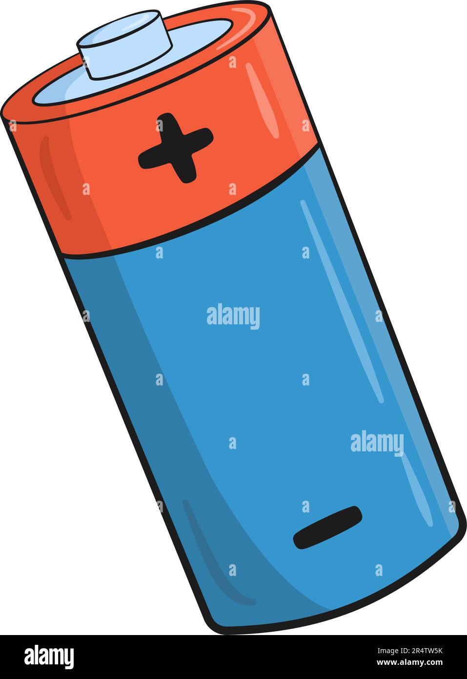 Battery AAA. Cartoon. Vector illustration. Isolated on white background