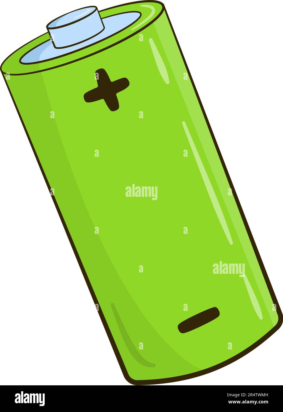 Battery AAA. Cartoon. Vector illustration. Isolated on white background