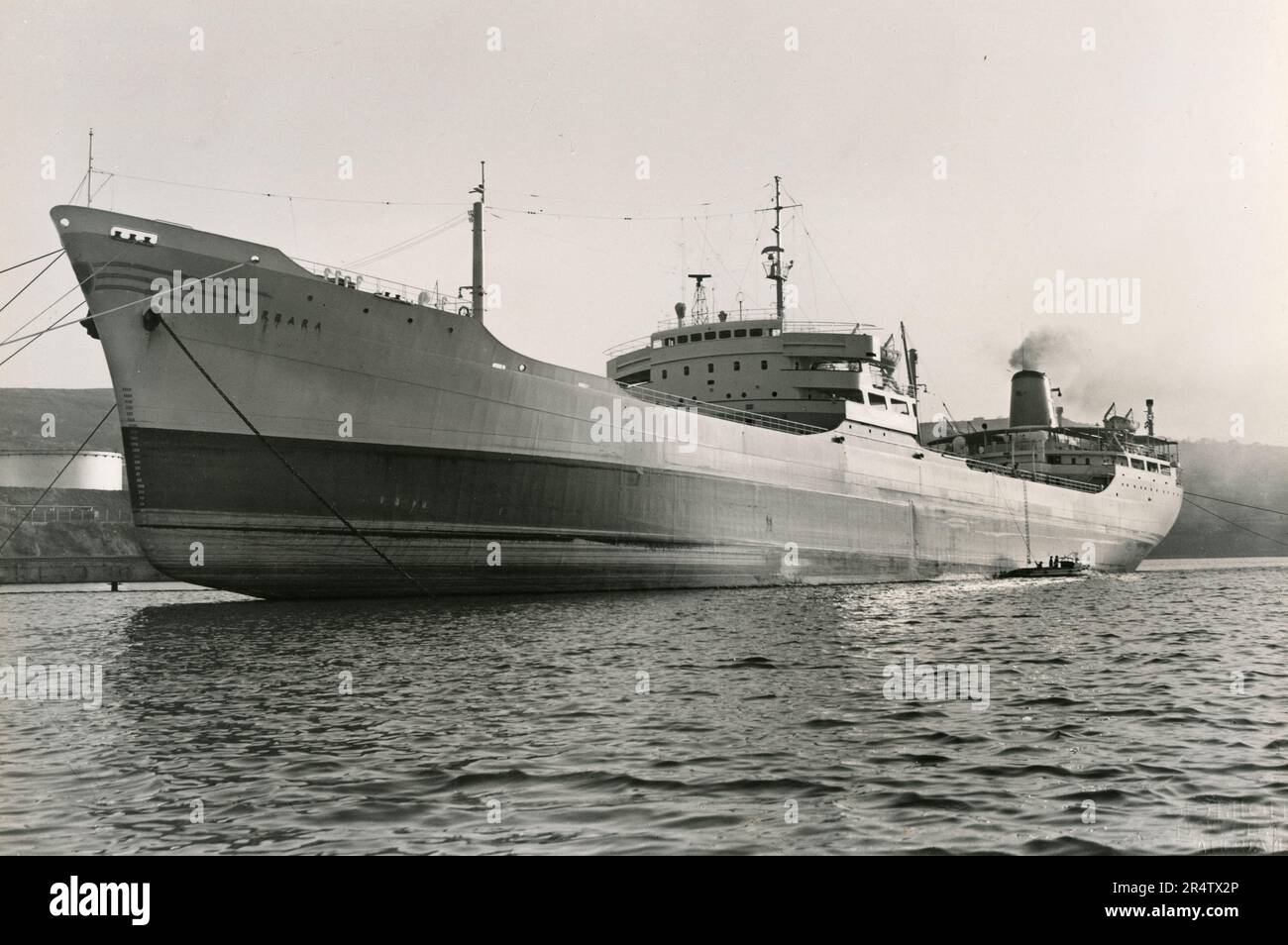 The ship Barbara at anchor, Italy 1950s Stock Photo Alamy