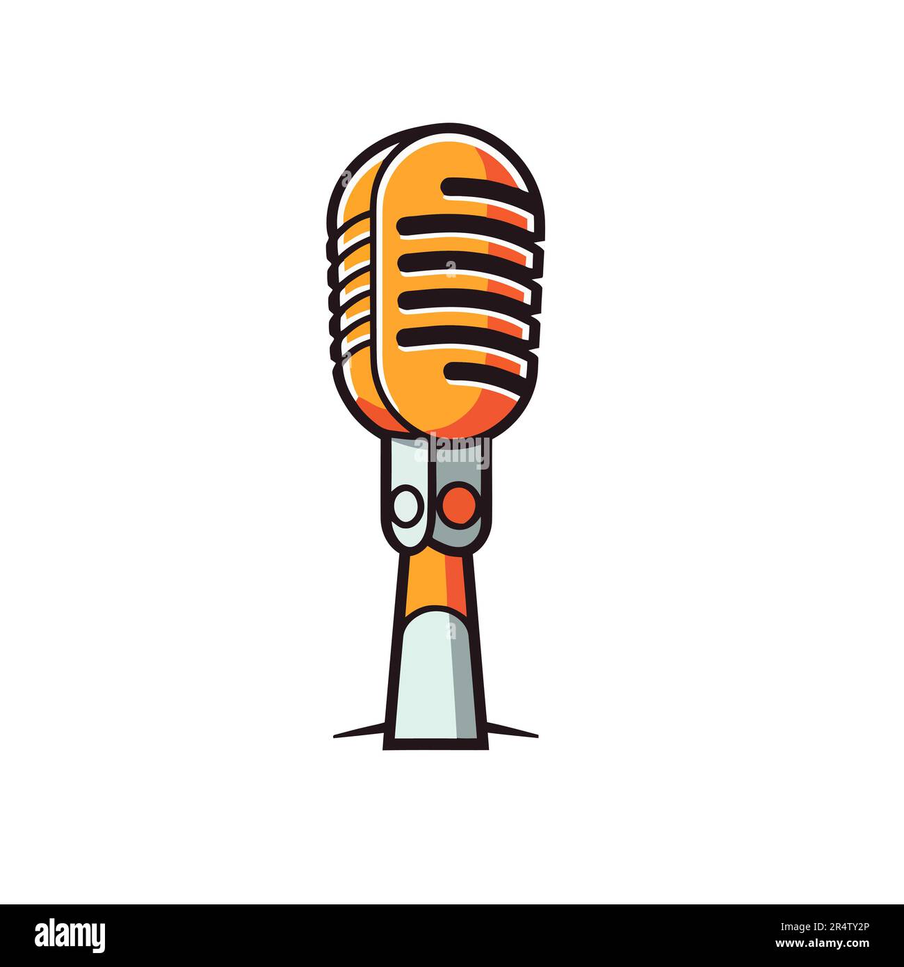 Microphone icon in cartoon style. flat design. Vector illustration Stock Vector Image & Art Alamy