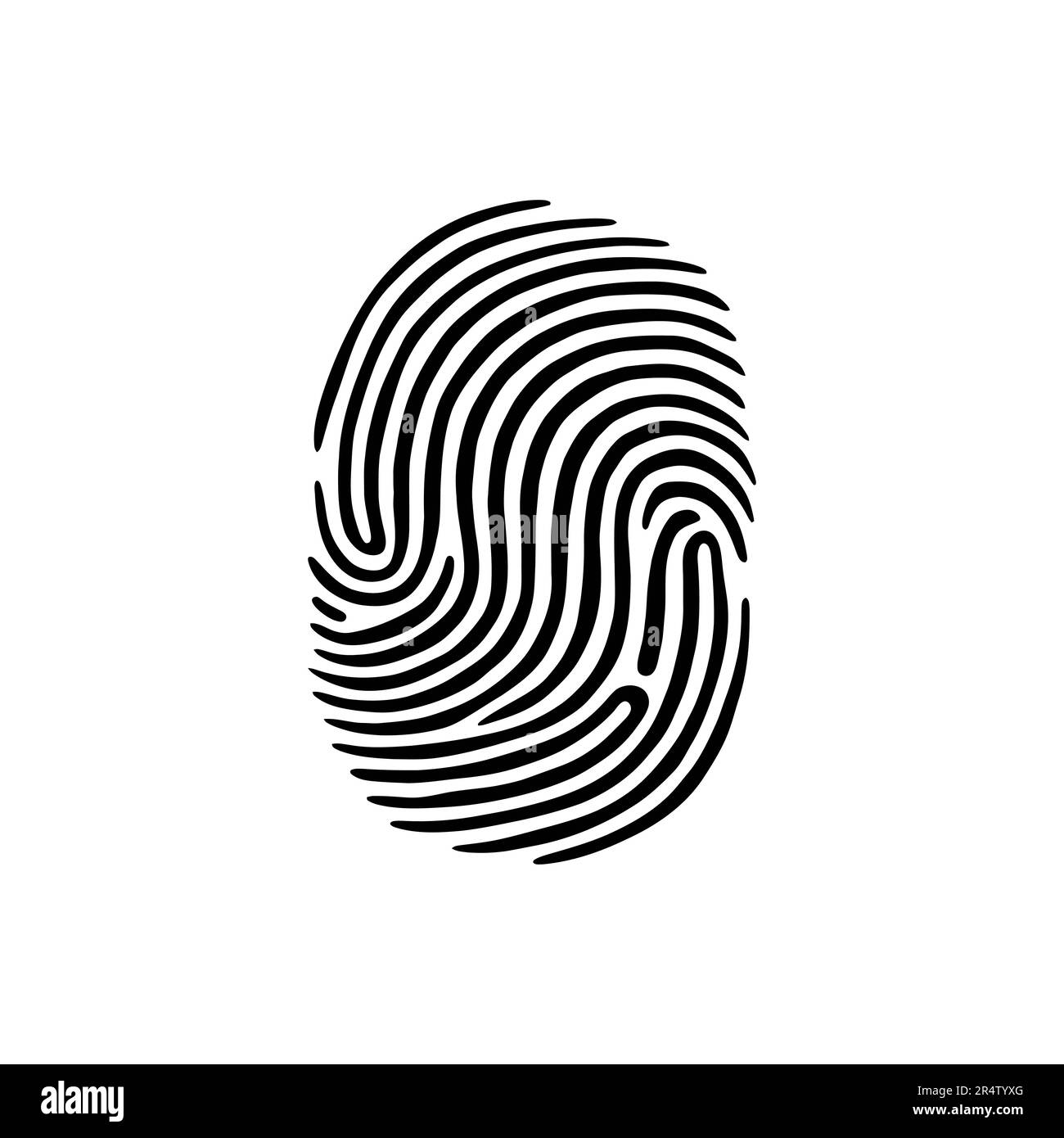 Fingerprint, secure security logo. Icon on white background. Vector