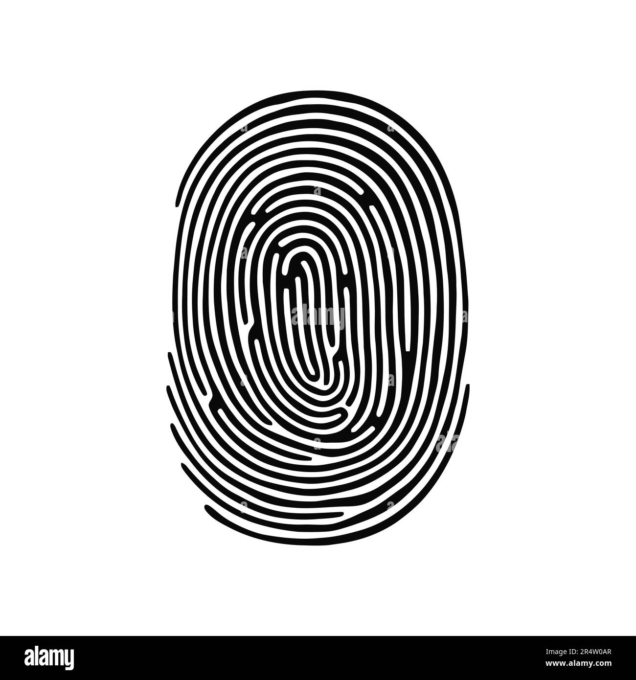 Fingerprint, secure security logo. Icon on white background. Vector illustration Stock Vector